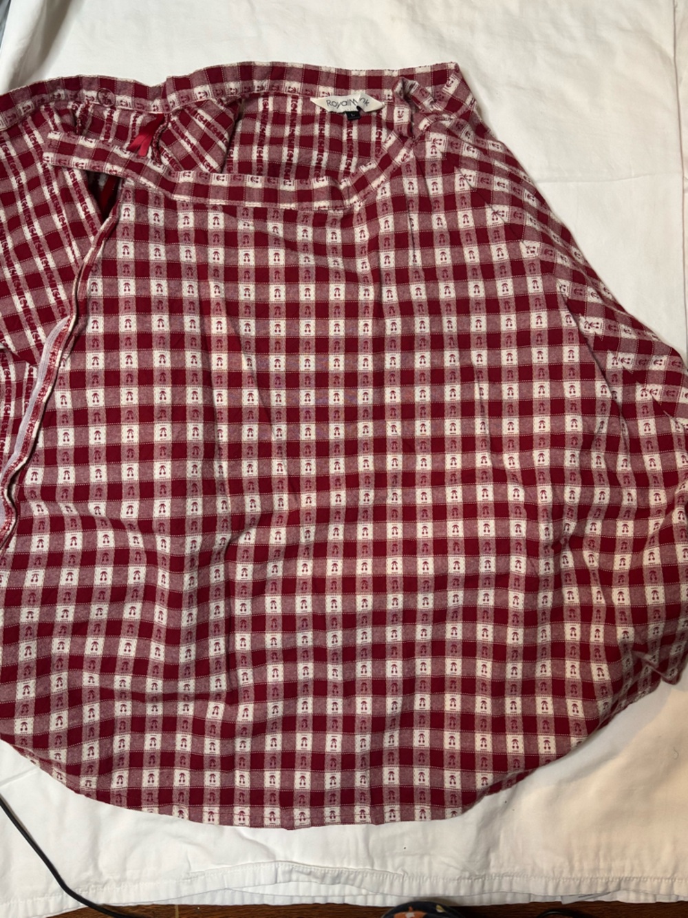 Maroon Plaid A-Line Skirt